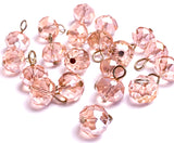 High-Sparkle Vintage Light Rose Faceted Glass/Crystal Button/Beads, 3/8" / 10mm PACK of 24 BEADS # CL-17
