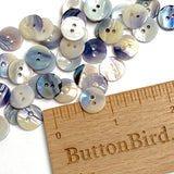 Re-Stocked: Mermaid's Indigo 7/16" Blue Mussel Shell Buttons, 11mm Pack of 20 Buttons $9   #KB-810