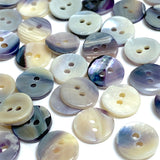 Re-Stocked: Mermaid's Indigo 7/16" Blue Mussel Shell Buttons, 11mm Pack of 20 Buttons $9   #KB-810