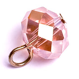 High-Sparkle Vintage Light Rose Faceted Glass/Crystal Button/Beads, 3/8" / 10mm PACK of 24 BEADS # CL-17