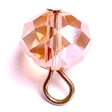 High-Sparkle Vintage Light Rose Faceted Glass/Crystal Button/Beads, 3/8" / 10mm PACK of 24 BEADS # CL-17