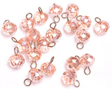 High-Sparkle Vintage Light Rose Faceted Glass/Crystal Button/Beads, 3/8" / 10mm PACK of 24 BEADS # CL-17