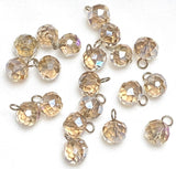 High-Sparkle Vintage Taupe Faceted Glass/Crystal Button/Beads, 3/8" / 10mm PACK of 20 BEADS # CL-18