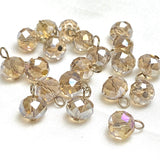 High-Sparkle Vintage Taupe Faceted Glass/Crystal Button/Beads, 3/8" / 10mm PACK of 20 BEADS # CL-18