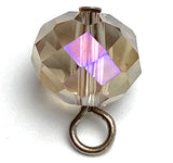 High-Sparkle Vintage Taupe Faceted Glass/Crystal Button/Beads, 3/8" / 10mm PACK of 20 BEADS # CL-18