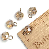 High-Sparkle Vintage Taupe Faceted Glass/Crystal Button/Beads, 3/8" / 10mm PACK of 20 BEADS # CL-18