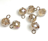 High-Sparkle Vintage Taupe Faceted Glass/Crystal Button/Beads, 3/8" / 10mm PACK of 20 BEADS # CL-18