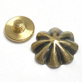 Repousse 8 Petals Southwest BRASS Concho 5/8" / 16mm SCREW BACK  # SW-329-DF-08