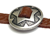 SALE SLOTTED CONCHOS, Pack of 3, Rocky Mountain Star, 1" 40L Antique Silver Metal  / 26mm  #SWC-149