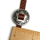 SALE SLOTTED CONCHOS, Pack of 3, Rocky Mountain Star, 1" 40L Antique Silver Metal  / 26mm  #SWC-149