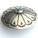 Re-Stocked 1.25" Southwest Zinnia with 'Turquoise'  Shank Back Button 1-1/4"   #SW-240