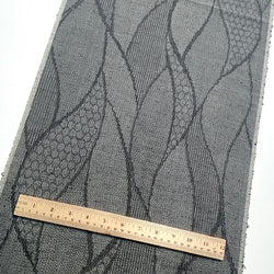 Leaf Nest Many Ikats Gray/Gray Vintage 'Patchwork' Kimono Silk from Japan By the Yard,  #142