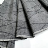 Leaf Nest Many Ikats Gray/Gray Vintage 'Patchwork' Kimono Silk from Japan By the Yard,  #142