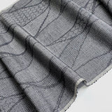 Leaf Nest Many Ikats Gray/Gray Vintage 'Patchwork' Kimono Silk from Japan By the Yard,  #142