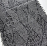 Leaf Nest Many Ikats Gray/Gray Vintage 'Patchwork' Kimono Silk from Japan By the Yard,  #142