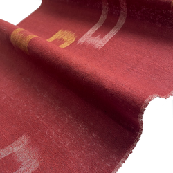 Ikat Windows Brick-Rust-Red, Rustic Slubby Vintage Kimono Silk from Japan By the Yard,  #143 (Copy)