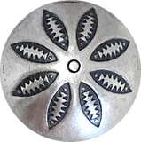 Mountain Chicory Flower Concho, 13/16", Nickel Silver SCREW Back Made in USA  #SW-332
