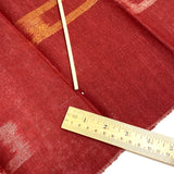 Ikat Windows on Rust-Red, Rustic Slubby Vintage Kimono Silk from Japan By the Yard,  #143