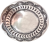 STERLING Silver Oval 'Sky Pond' 1.5" x 1.25" Concho w. BELT SLIDE #SW-430