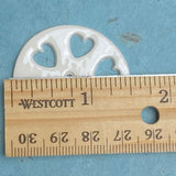 Six Hearts Wheel Porcelain Large Handmade 2 Hole Button 1-1/2"