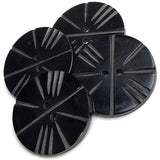 Black/Gray Horn 'Modern Tribal' Button, Larger Size 2"/51mm   #SK-0715