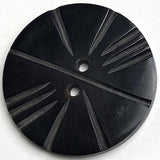 Black/Gray Horn 'Modern Tribal' Button, Larger Size 2"/51mm   #SK-0715