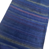 Rainbow Indigo Rustic Slubby Stripe Ikat Vintage Kimono Silk from Japan By the Yard,  #145