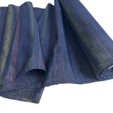 Rainbow Indigo Rustic Slubby Stripe Ikat Vintage Kimono Silk from Japan By the Yard,  #145