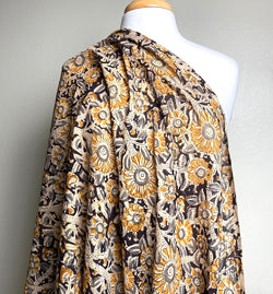 DEEPER SALE Hand Block Print from Krishna India, Cotton Kalamkari By the Yard 45" WIDE #TK-30