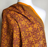 SALE Maroon Lightweight Traditional Floral Hand Block Print from India, Cotton Border Print, By the Yard #TK-31