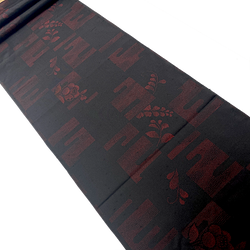 Hidden Red on Black, Sleek Ikat or Print Silk from Japan By the Yard,  #148