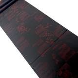 Hidden Red on Black, Sleek Ikat or Print Silk from Japan By the Yard,  #148