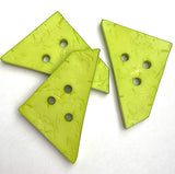 Giant Trapezoid Bright Apple Green Clay-Look Button 2-3/4"    #8244