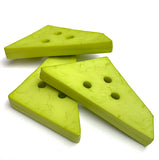 Giant Trapezoid Bright Apple Green Clay-Look Button 2-3/4"    #8244