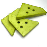Giant Trapezoid Bright Apple Green Clay-Look Button 2-3/4"    #8244