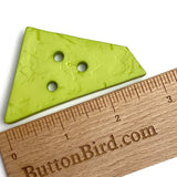 Giant Trapezoid Bright Apple Green Clay-Look Button 2-3/4"    #8244
