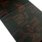 Hidden Red on Black, Sleek Ikat or Print Silk from Japan By the Yard,  #148