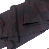 Hidden Red on Black, Sleek Ikat or Print Silk from Japan By the Yard,  #148