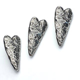 Heart Button from Green Girl Studios 15/16" Pewter, Shank Back  #G-312