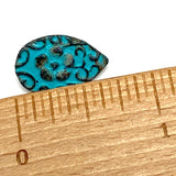 Turquoise Rustic Patina Drop-Shaped "Antique" Button 11/16" #SWC-55