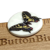 SALE, Tiger Swallowtail Butterfly Porcelain Button by Kate Holliday 1-1/8"