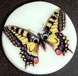 SALE, Tiger Swallowtail Butterfly Porcelain Button by Kate Holliday 1-1/8"