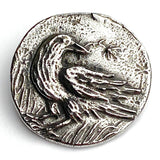 Raven Button from Green Girl Studios 1" Pewter  #G-320