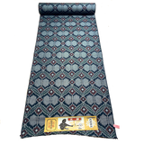 Hexagons/Diamonds Gray/Black/Green/Red Ikat Handwoven Vintage Kimono Silk from Japan By the Yard  #149