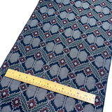 Hexagons/Diamonds Gray/Black/Green/Red Ikat Handwoven Vintage Kimono Silk from Japan By the Yard  #149