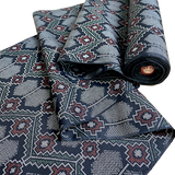 Hexagons/Diamonds Gray/Black/Green/Red Ikat Handwoven Vintage Kimono Silk from Japan By the Yard  #149