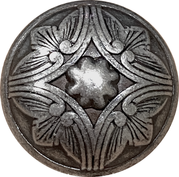 Re-Stocked, 20mm Antique Dark Silver 'Santa Barbara' Domed Carved 13/16" Larger Size, Shank Back #SK-2064