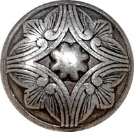 Re-Stocked Antique Dark Silver 'Santa Barbara' Domed 20mm Carved 13/16" Larger Size, Shank Back #SK-2064