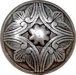 Re-Stocked Antique Dark Silver 'Santa Barbara' Domed 20mm Carved 13/16" Larger Size, Shank Back #SK-2064