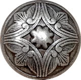 Re-Stocked Antique Dark Silver 'Santa Barbara' Domed 20mm Carved 13/16" Larger Size, Shank Back #SK-2064